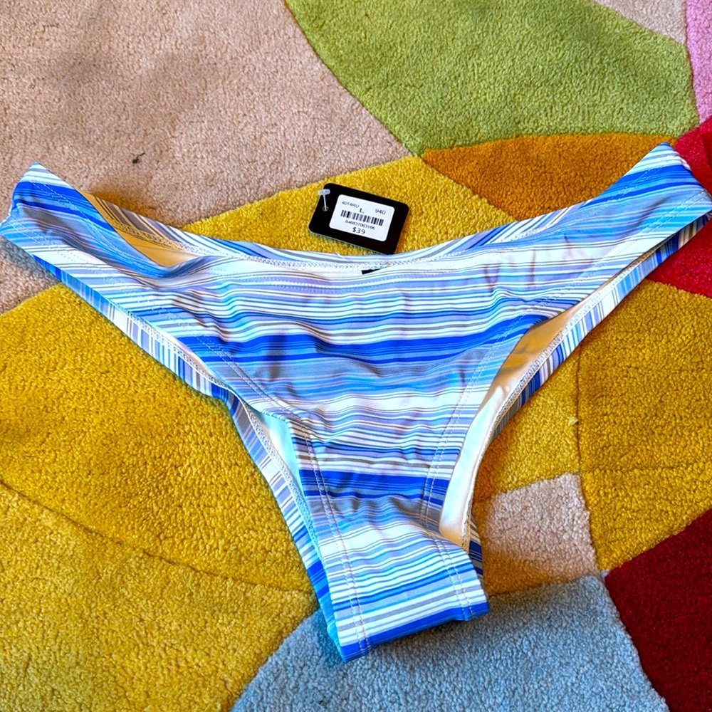 blue bathing suit bottoms size L